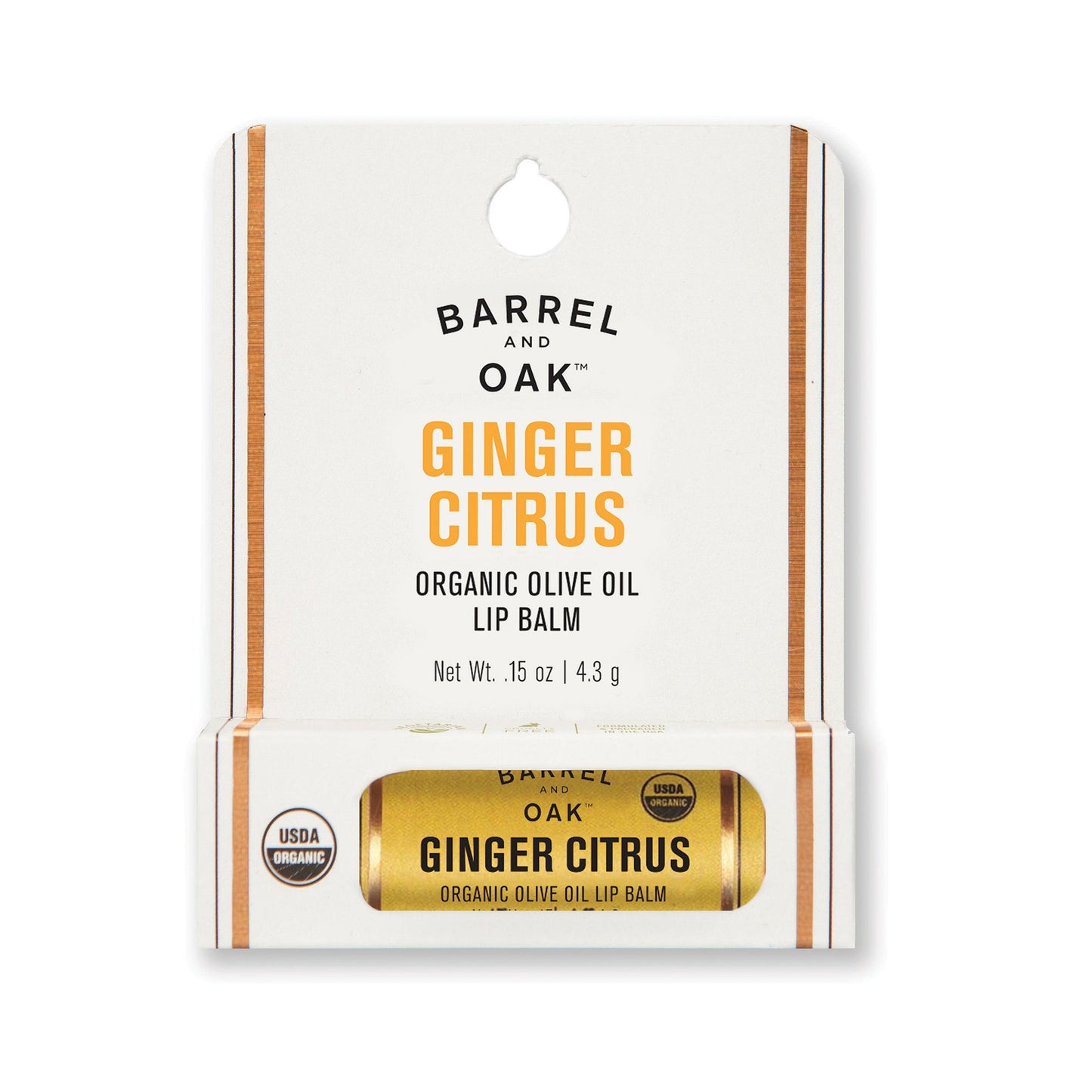 Olive Oil Lip Balm - Ginger Citrus .15 oz.