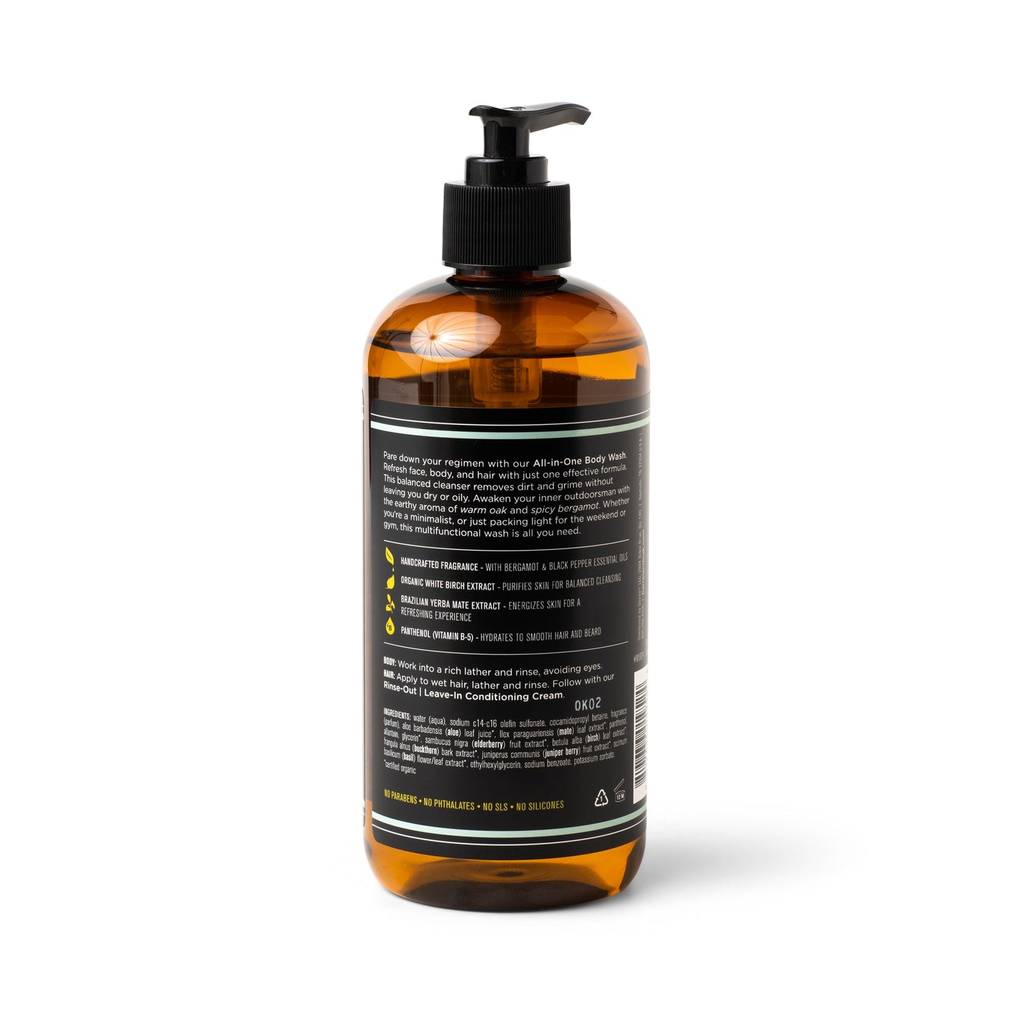 Hair, Face, and Body All-In-One Wash - Black Oak 16 fl oz.
