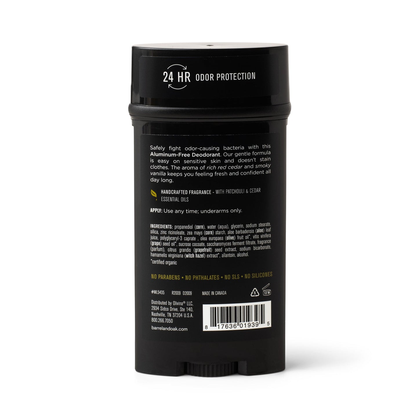 24-Hour Deodorant - Bourbon Cedar 2.7 oz.