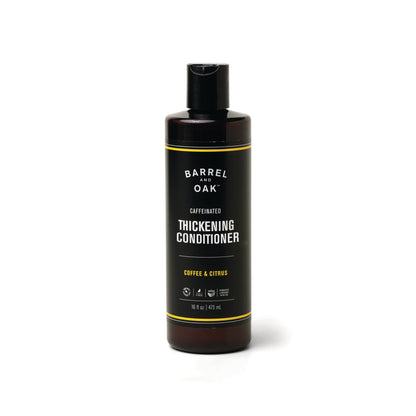 Caffeinated Thickening Conditioner - Coffee & Citrus 16 oz., enriched with organic bergamot oil for thicker-looking hair. Vegan, cruelty-free, made with essential oils.