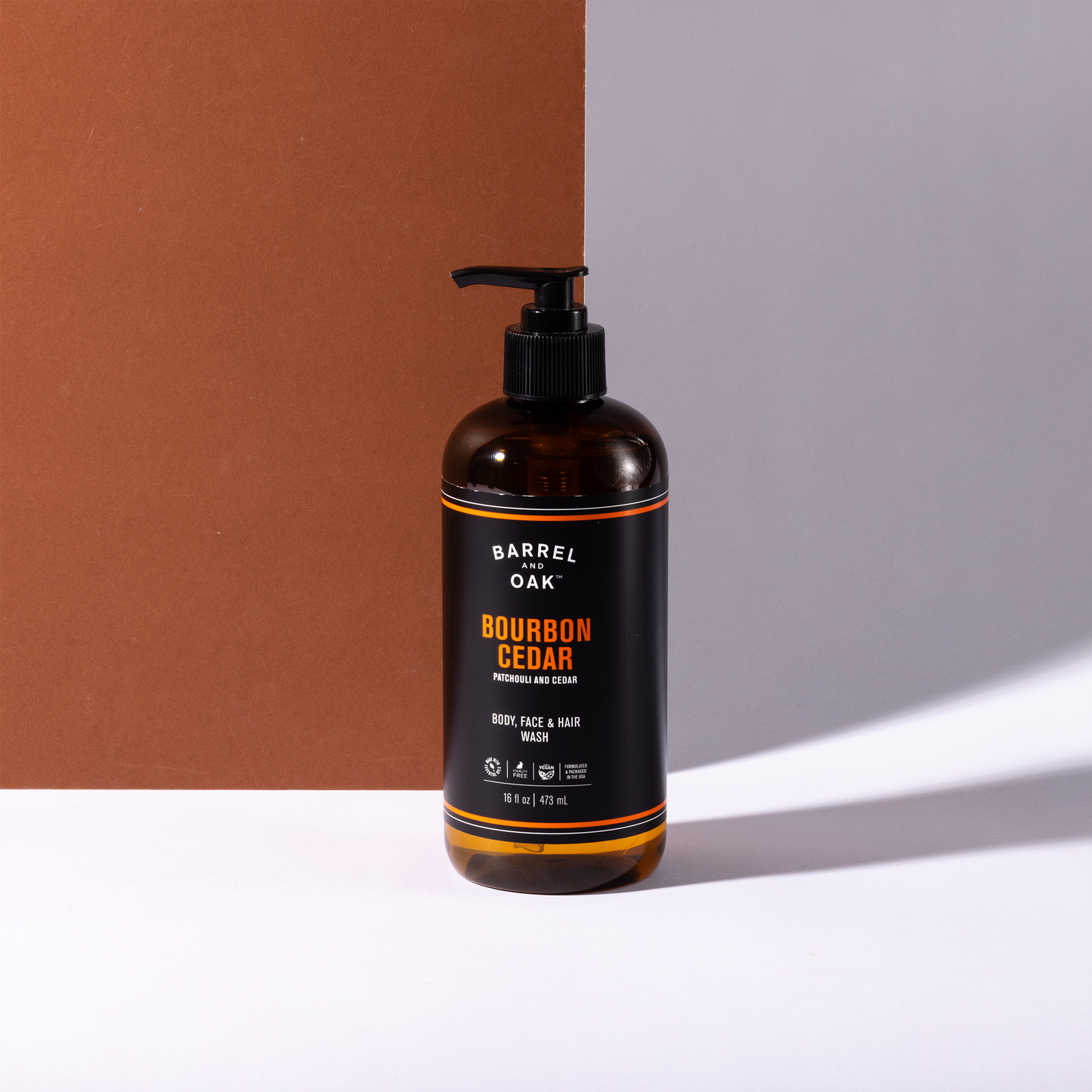 Hair, Face, and Body All-In-One Wash - Bourbon Cedar 16 fl oz.